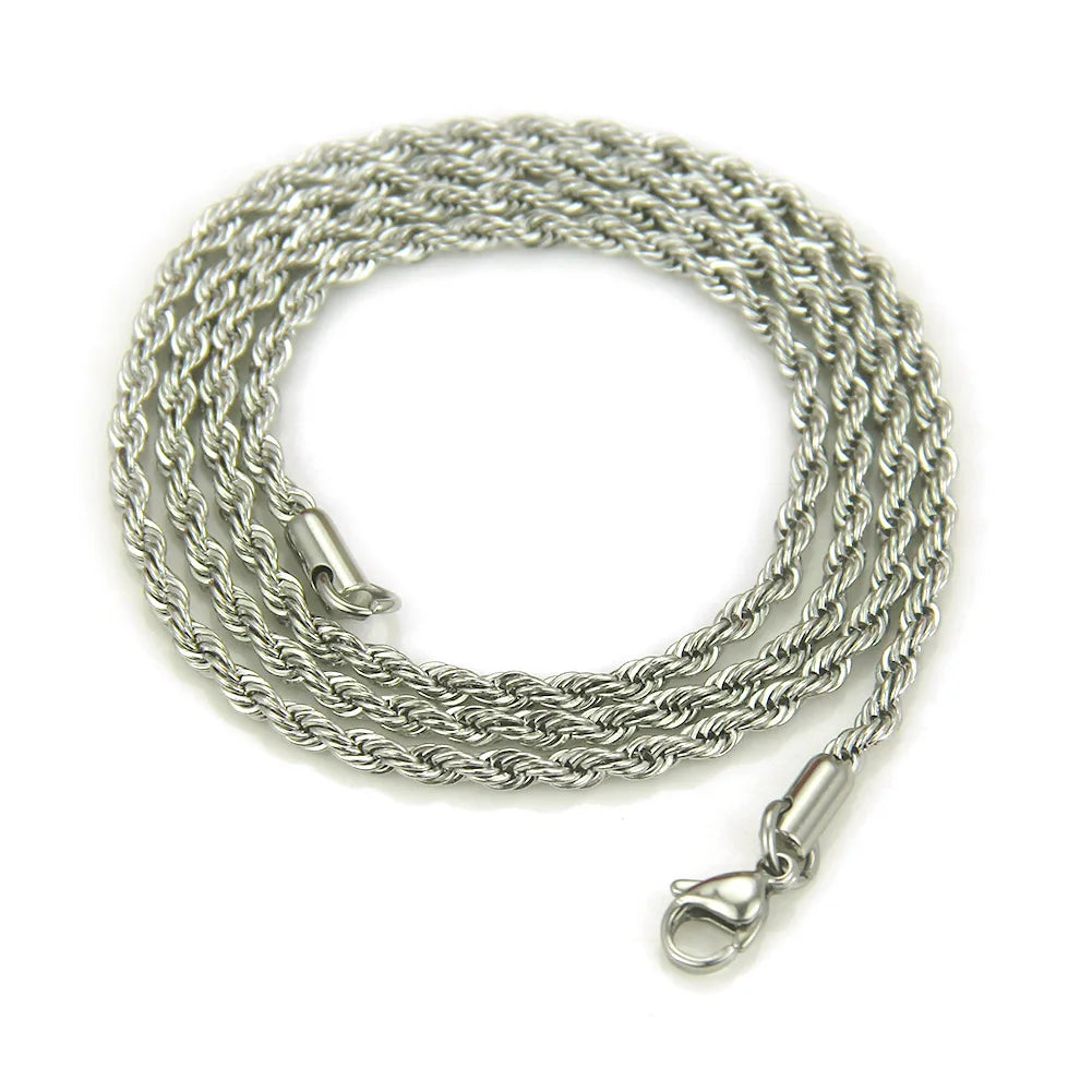 HNSP 316L Stainless Steel Versatile Twist Rope Gold Color Chain Necklace For Women Choker Chain Waterpro Jewelry Accessories