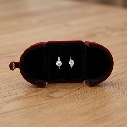 Double Open Button Jewelry Box