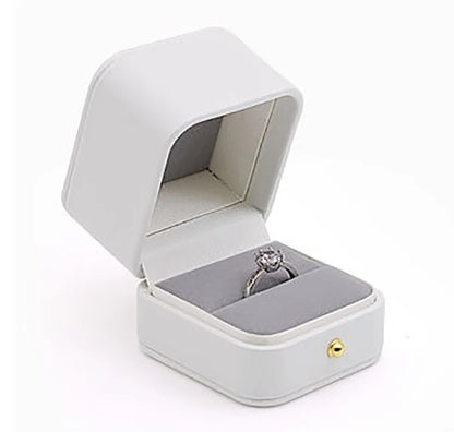 Leather White Jewelry Storage Box