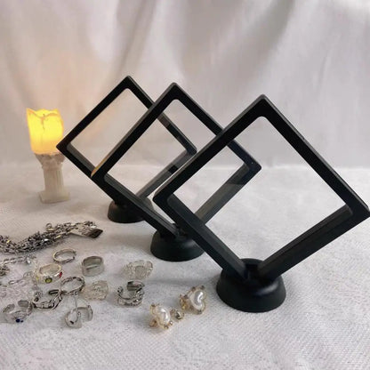 Floating Frame 3D Display Jewelry Box Suspension Storage PE Film Antioxidation Organizer Floating Flexi Frames Jewelry Holder