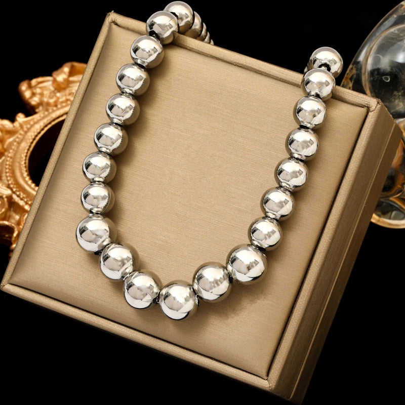 EILIECK 316L Stainless Steel Gold Silver Color Thick Chunky Chain Necklace For Women Hip-Hop Punk Collar Neck Chain Jewelry