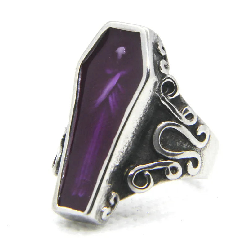 3 Color Coffin Mummy Ring 316L Stainless Steel Jewelry Punk Biker Style Ring Size 7-13 Personal Design