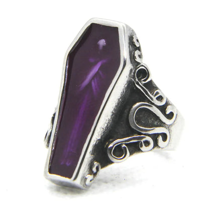 3 Color Coffin Mummy Ring 316L Stainless Steel Jewelry Punk Biker Style Ring Size 7-13 Personal Design