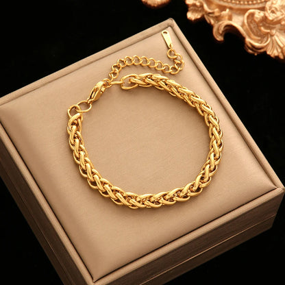 EILIECK 316L Stainless Steel Minimalist Metal Chain Necklace Bracelet Set Statement Jewelry Fashion New Bijoux Gift Waterproof