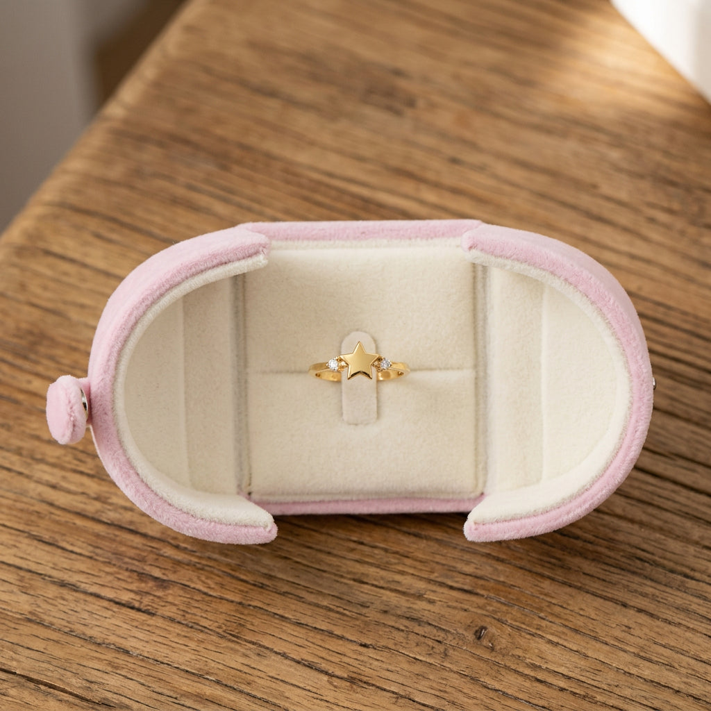Double Open Button Jewelry Box