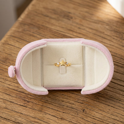 Double Open Button Jewelry Box