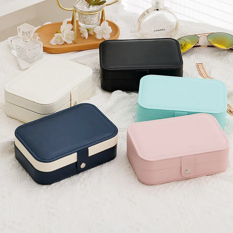 Fabric Jewelry Box Portable Travel Storage Case Multi‑Compartment Holder For Rings Earrings Necklaces Home Travel Organizer