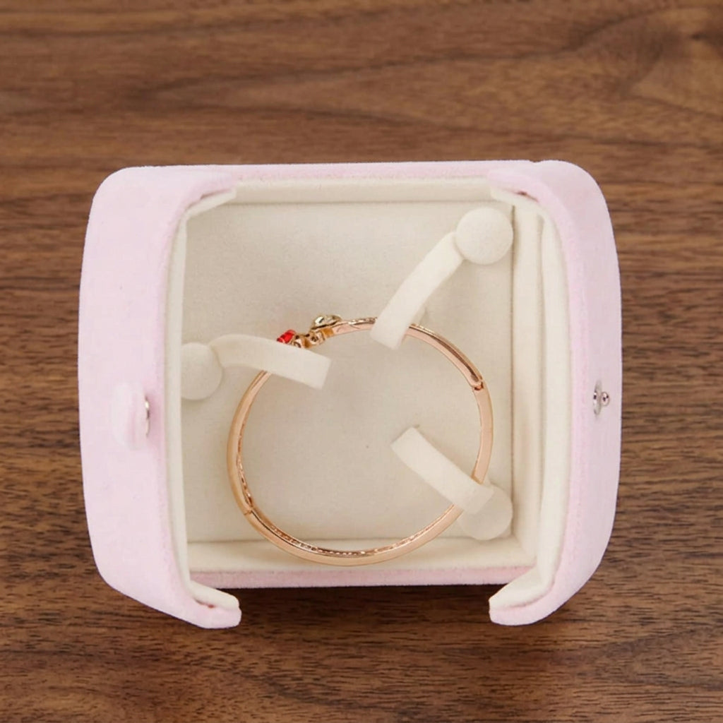 Double Open Button Jewelry Box