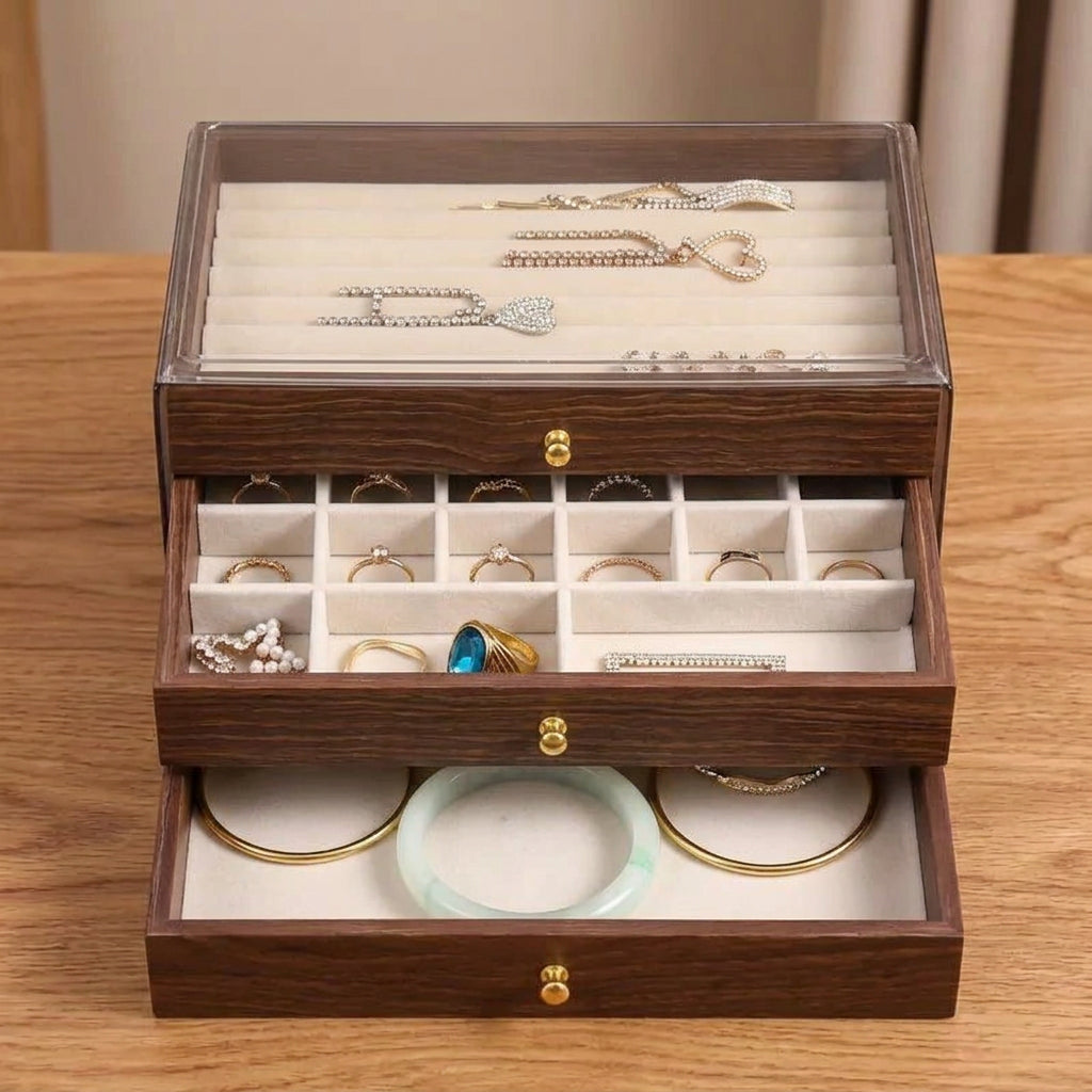 Multi-layer Wooden Jewelry Box