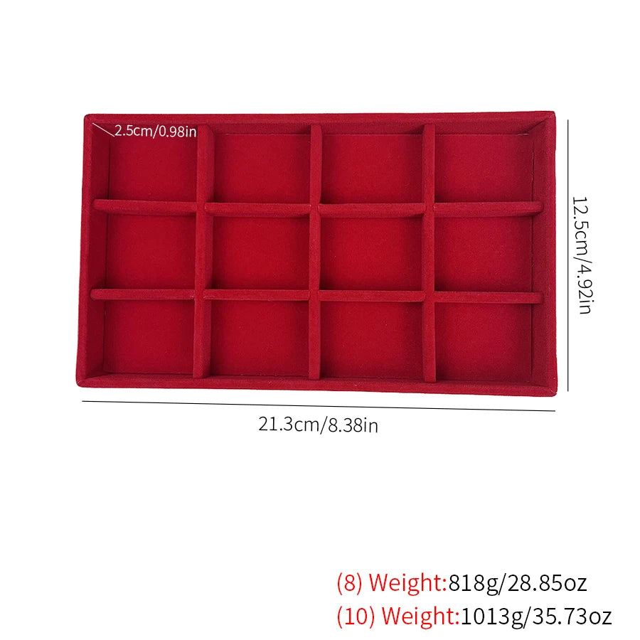 1PC, Flocking Jewelry Box Jewelry Tray, Color: Red