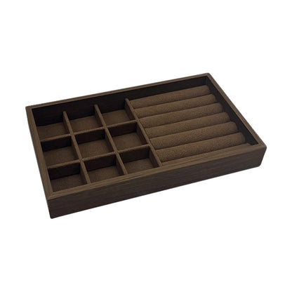 1 Pc, Walnut Wood Pattern Jewelry Box,Jewelry Tray,Suitable for Storing Necklaces, Rings, Earrings, and Ear Studs, Color: Coffee