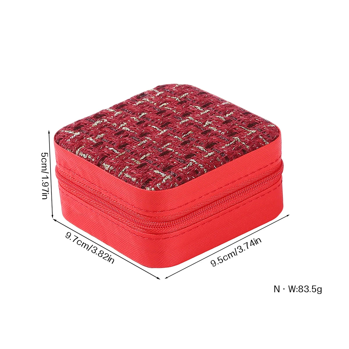 Small Plaid Fabric Travel Jewelry Box Portable Jewellery Storage Organizer Case For Necklace Ring Earring Women Gift Accessories