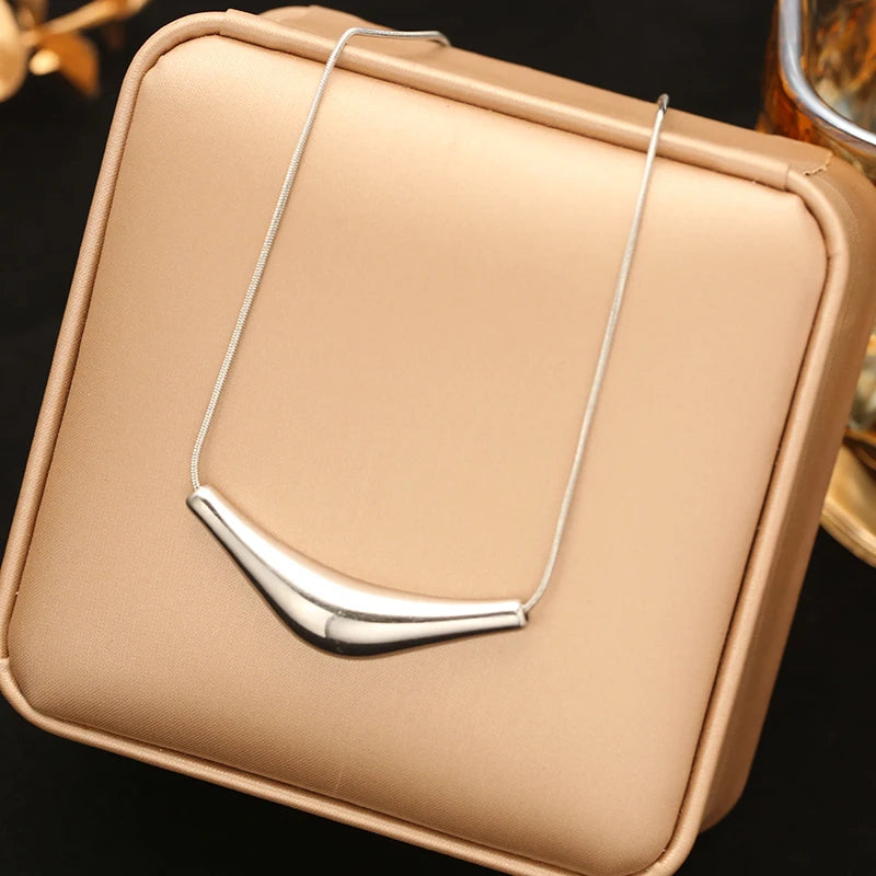 EILIECK 316L Stainless Steel Creative Snakehead Necklace For Women Trendy Shining Zircon Neck Chain Waterproof Jewelry Gift