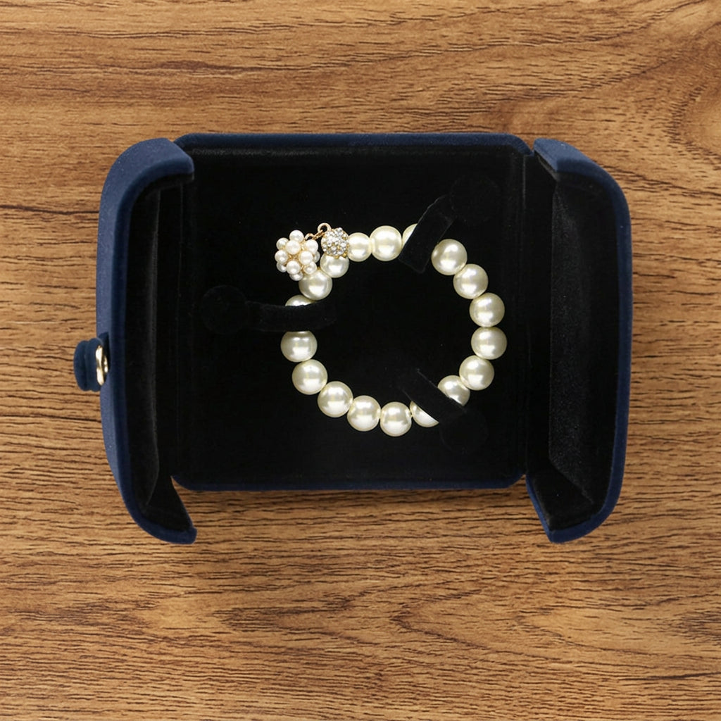 Double Open Button Jewelry Box