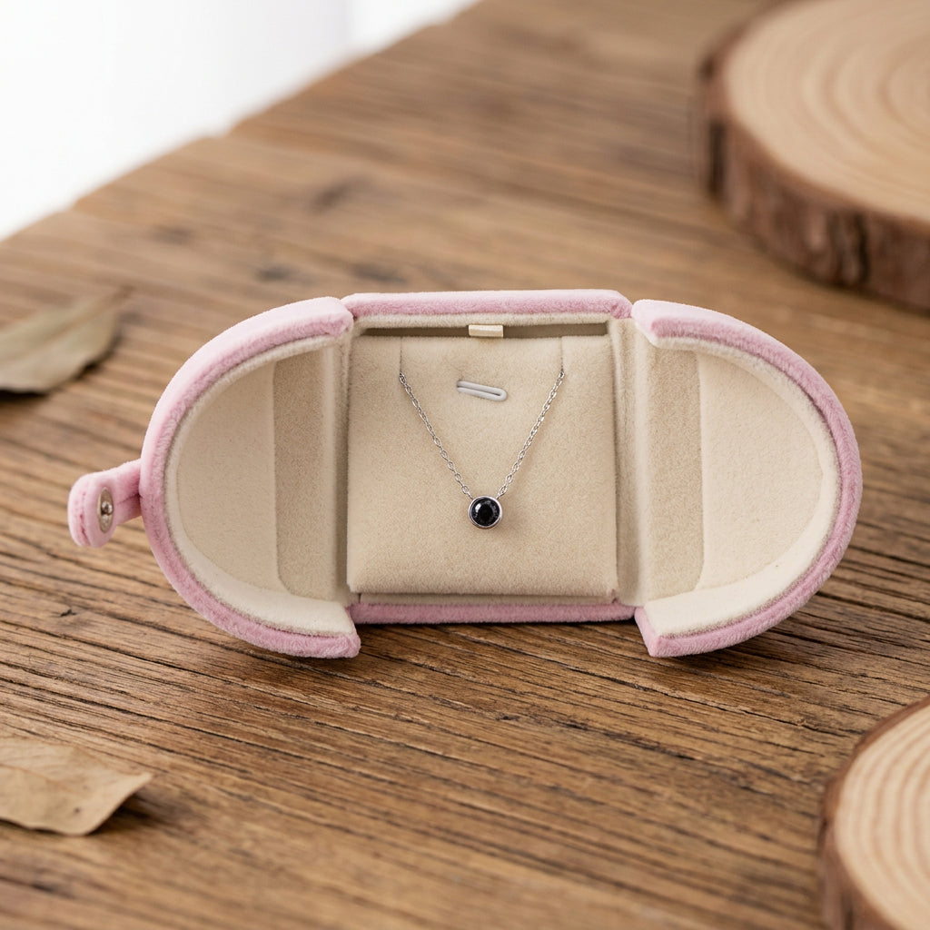 Double Open Button Jewelry Box