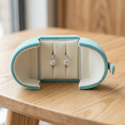 Double Open Button Jewelry Box