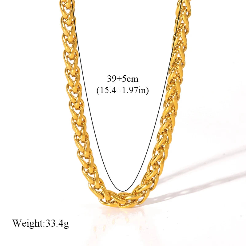 EILIECK 316L Stainless Steel Minimalist Metal Chain Necklace Bracelet Set Statement Jewelry Fashion New Bijoux Gift Waterproof