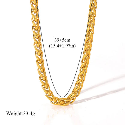 EILIECK 316L Stainless Steel Minimalist Metal Chain Necklace Bracelet Set Statement Jewelry Fashion New Bijoux Gift Waterproof