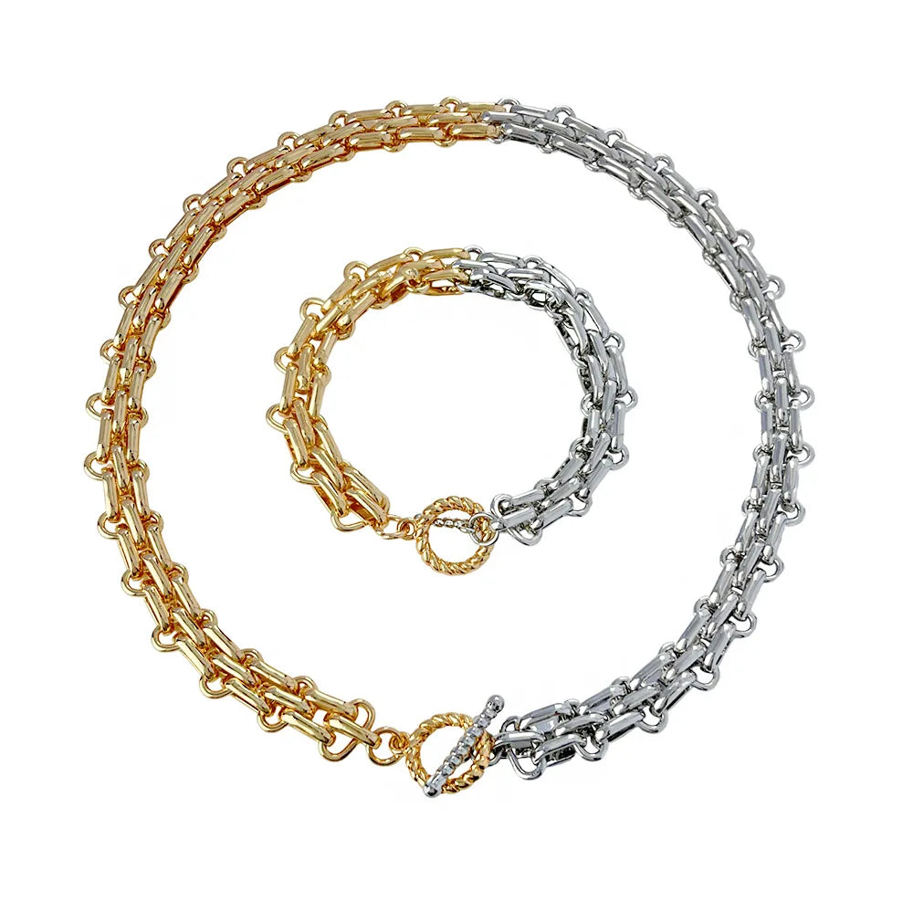 316L Stainless Steel Hip Hop Chic Necklace Bracelet for Men Women Gold Plated Aestethic Fashion Jewelry
